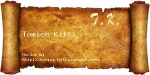 Tomics Kitti névjegykártya
